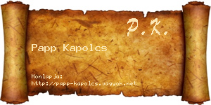 Papp Kapolcs névjegykártya